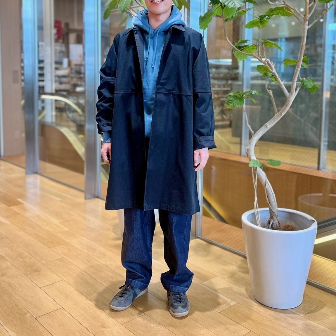 美品 MUJI LABO 燃えにくい素材を使ったカバーオール セットアップ